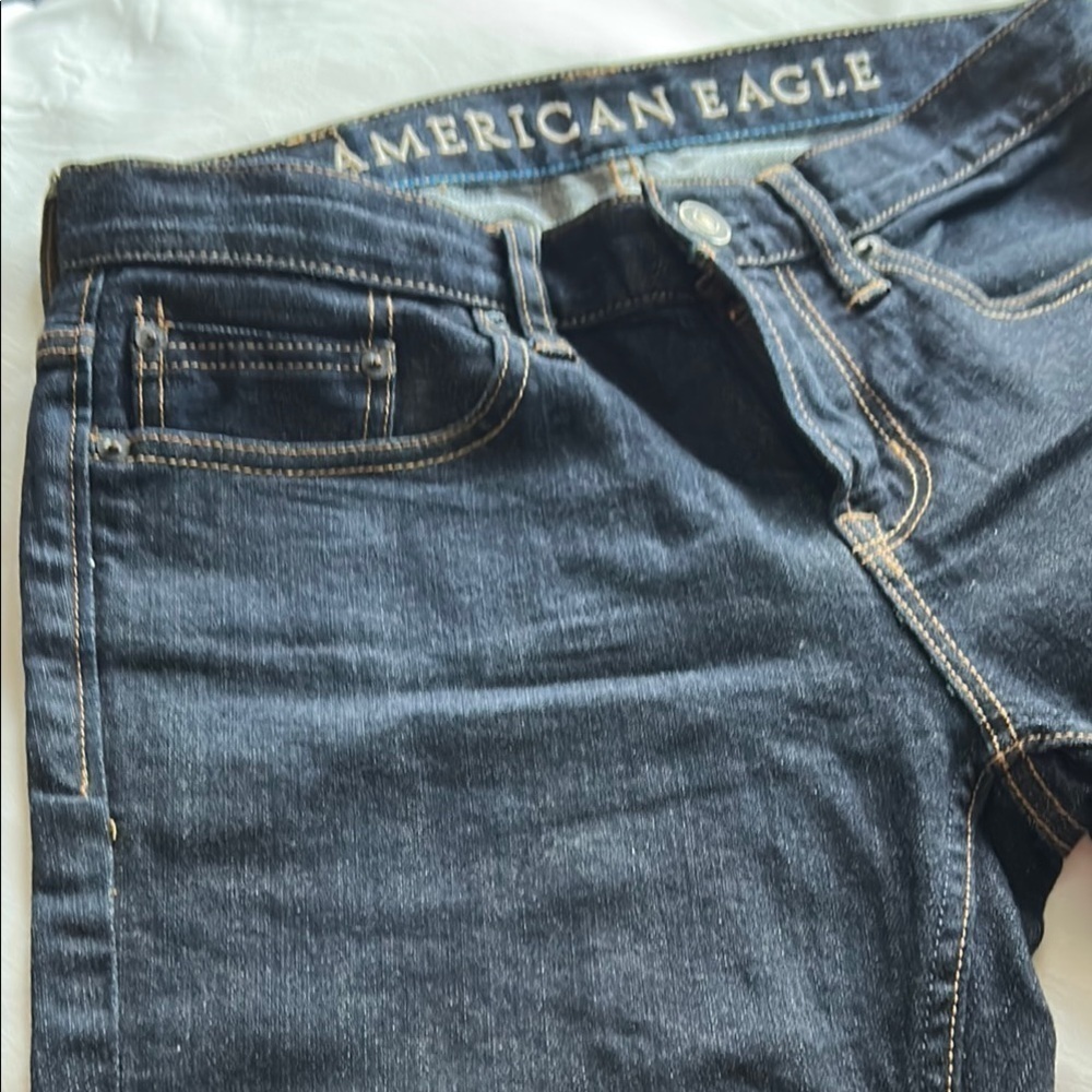 American Eagle Outfitters Men's Dark Blue Skinny Jeans - 29/30 - EXCELLENT COND - Picture 3 of 10